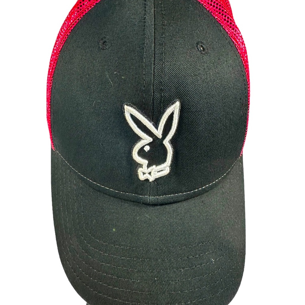 Playboy Rabbit Head Trucker Black and Pink hat